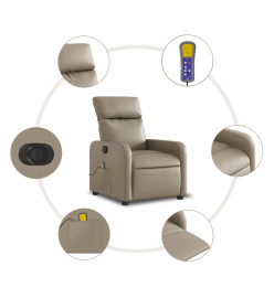 Fauteuil de massage inclinable électrique cappuccino similicuir