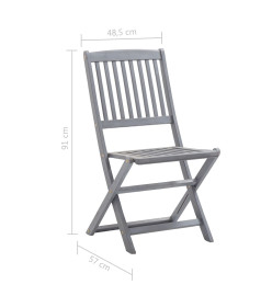 Chaises pliables d'extérieur 6 pcs Bois d'acacia solide