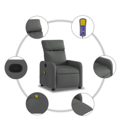 Fauteuil de massage inclinable Gris foncé Tissu