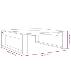 Table basse Sonoma gris 100x100x35 cm Bois d'ingénierie