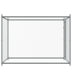 Cage pour chien avec porte gris 2x2x1,5 m acier galvanisé