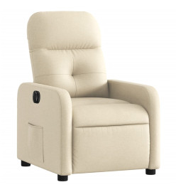 Fauteuil inclinable électrique Crème Tissu