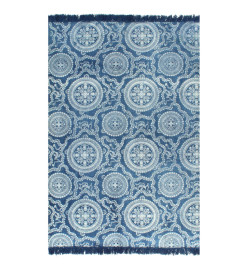 Tapis Kilim Coton 120 x 180 cm avec motif Bleu