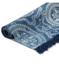 Tapis Kilim Coton 120 x 180 cm avec motif Bleu