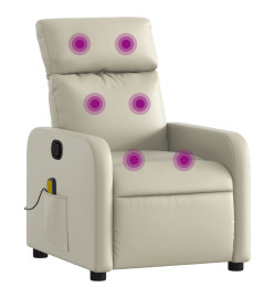 Fauteuil inclinable de massage Crème Similicuir