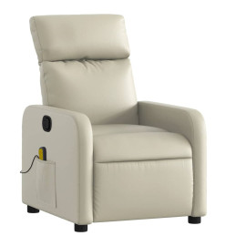 Fauteuil inclinable de massage Crème Similicuir