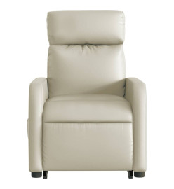 Fauteuil inclinable de massage électrique crème similicuir