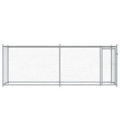 Cage pour chien avec porte gris 4x2x1,5 m acier galvanisé