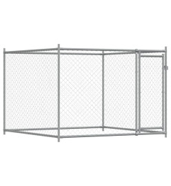 Cage pour chien avec porte gris 4x2x1,5 m acier galvanisé