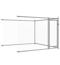 Cage pour chien avec portes gris 4x2x1,5 m acier galvanisé