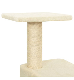 Arbre à chat avec griffoirs en sisal Crème 119 cm