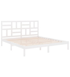 Cadre de lit Blanc Bois massif 180x200 cm Super King