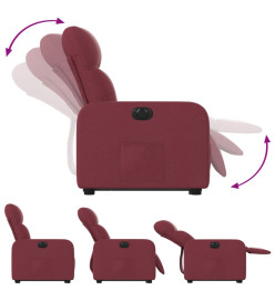 Fauteuil inclinable électrique rouge bordeaux tissu