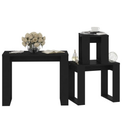 Tables gigognes 3 pcs Noir Bois d'ingénierie