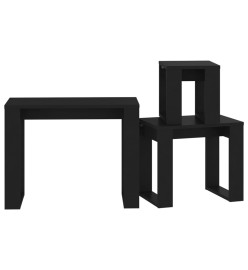 Tables gigognes 3 pcs Noir Bois d'ingénierie