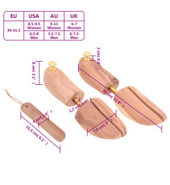 Tendeur de chaussures et chausse-pied EU 39-41,5 bois de cèdre