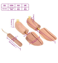 Tendeur de chaussures et chausse-pied EU 42-43,5 bois de cèdre