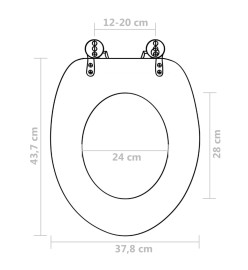 Sièges de toilette avec couvercles 2 pcs MDF Galets