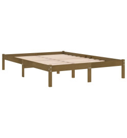 Cadre de lit Marron miel Bois massif 120x190 cm Petit Double