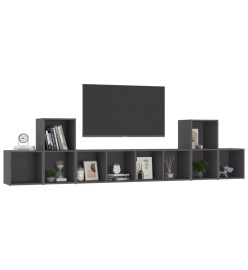 Ensemble de meubles TV 5 pcs Gris Aggloméré