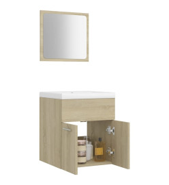 Ensemble de meubles de salle de bain Chêne sonoma Aggloméré