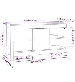 Meuble TV 103x36,5x52 cm Bois de pin massif