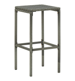 Meuble de bar de jardin 16 pcs et coussins Résine tressée Gris