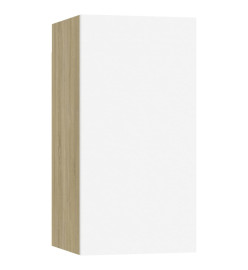 Meubles TV 2 pcs Blanc et chêne sonoma 30,5x30x60 cm Aggloméré