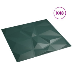 Panneaux muraux 48 pcs vert 50x50 cm EPS 12 m² losange