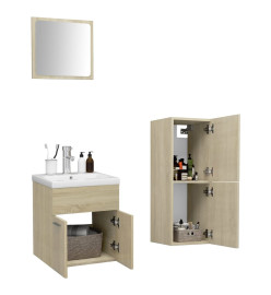 Ensemble de meubles de salle de bain Chêne sonoma Aggloméré