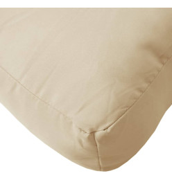 Coussin de palette beige 60x40x12 cm tissu