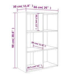 Bibliothèque/Buffet gris 66x30x98 cm bois d'ingénierie