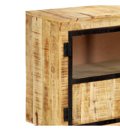 Buffet Marron et noir 160x30x80 cm Bois de manguier solide brut