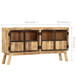 Buffet Marron et noir 160x30x80 cm Bois de manguier solide brut