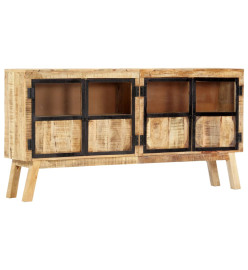 Buffet Marron et noir 160x30x80 cm Bois de manguier solide brut