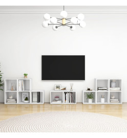 Ensemble de meubles TV 8 pcs Blanc Aggloméré