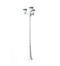 Lampadaire de jardin 3 bras 215 cm Blanc Aluminium