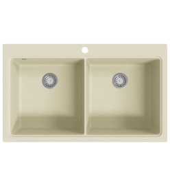 Évier de cuisine Granit Double lavabo Beige