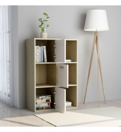 Armoire de rangement Blanc/Chêne sonoma 60x29,5x90 cm Aggloméré