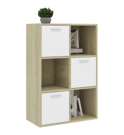 Armoire de rangement Blanc/Chêne sonoma 60x29,5x90 cm Aggloméré