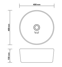 Lavabo rond de luxe Bleu foncé mat 40x15 cm Céramique