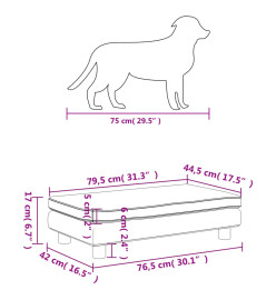 Lit pour chien avec extension noir 100x50x30 cm velours