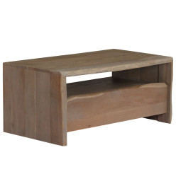 Table basse Acacia massif Bord assorti 90 x 50 x 40 cm Gris