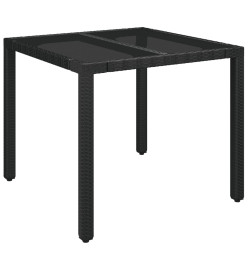 Ensemble à manger de jardin coussins 5pcs Noir Résine tressée