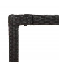 Ensemble à manger de jardin coussins 5pcs Noir Résine tressée