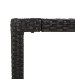 Ensemble à manger de jardin coussins 7pcs Noir Résine tressée
