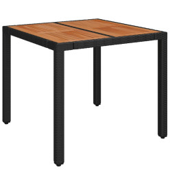 Ensemble de bistro 3 pcs avec coussins noir résine tressée