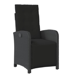 Ensemble à manger de jardin coussins 5pcs Noir Résine tressée