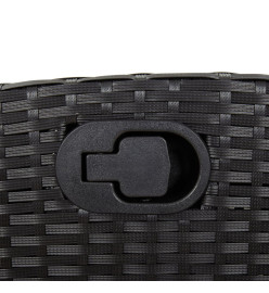Ensemble à manger de jardin avec coussins 3 pcs Noir
