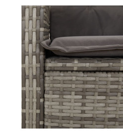Ensemble à manger de jardin et coussins 7 pcs gris rotin